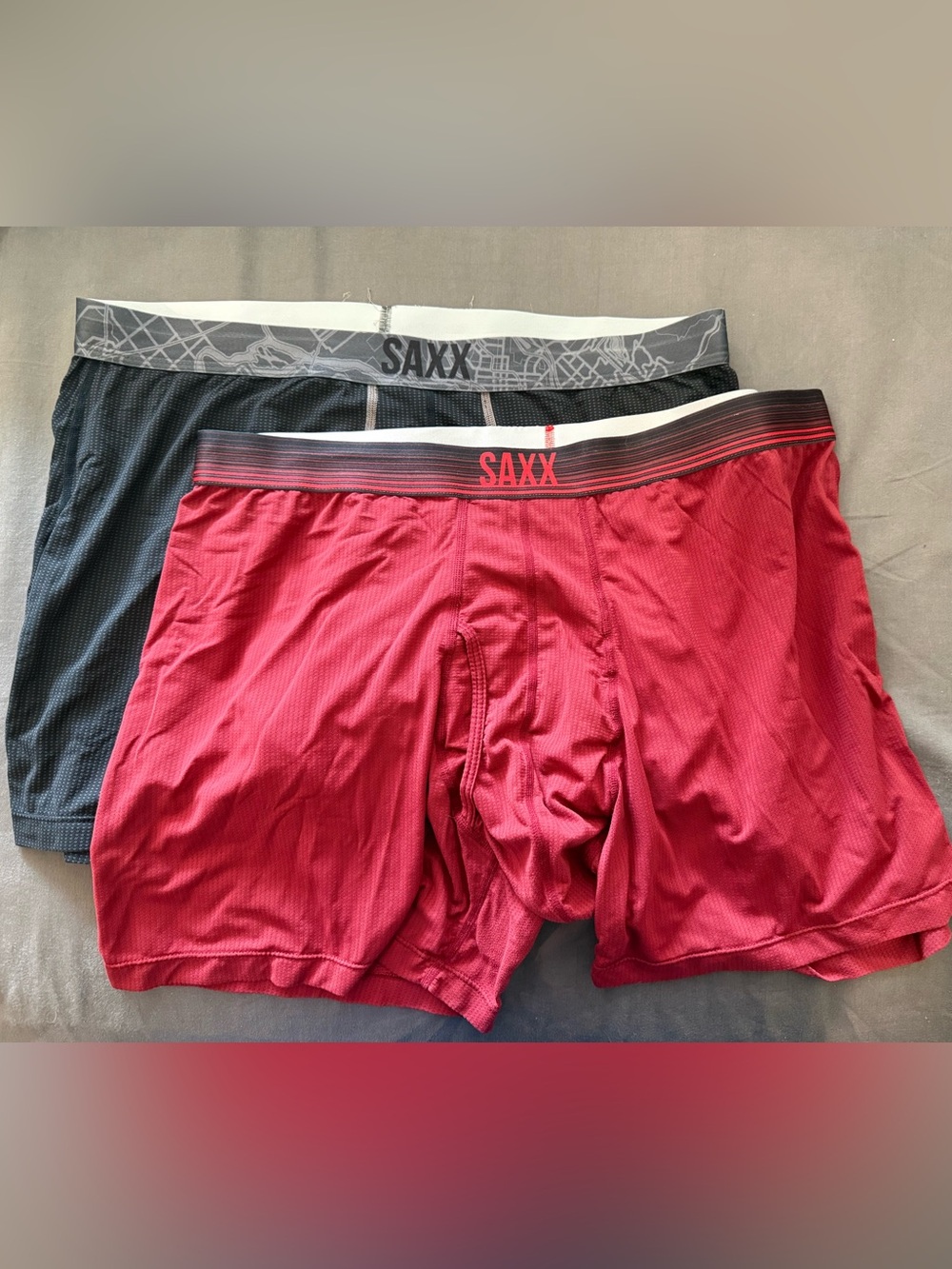 Saxx Pouch Boxer Briefs - 1 Grey, 1 Red